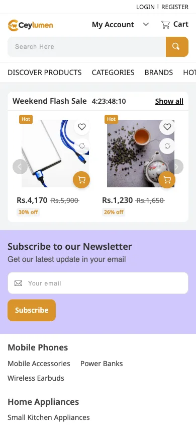 Flash sale page on a phone